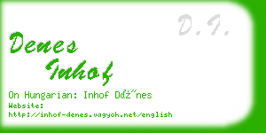 denes inhof business card